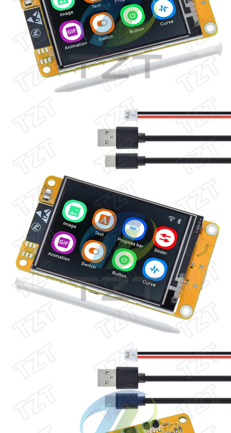 Placa Desarrollo DIYTZT ESP32 LVGL (WROOM) con Pantalla Táctil LCD TFT 2.4" (240x320) WiFi y Bluetooth