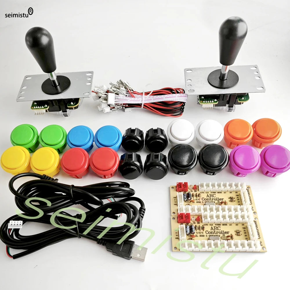 Kit DIY Joystick Arcade (Copia Sanwa) con Botones Pulsadores para PC/Raspberry Pi (Controlador USB Zero Delay)