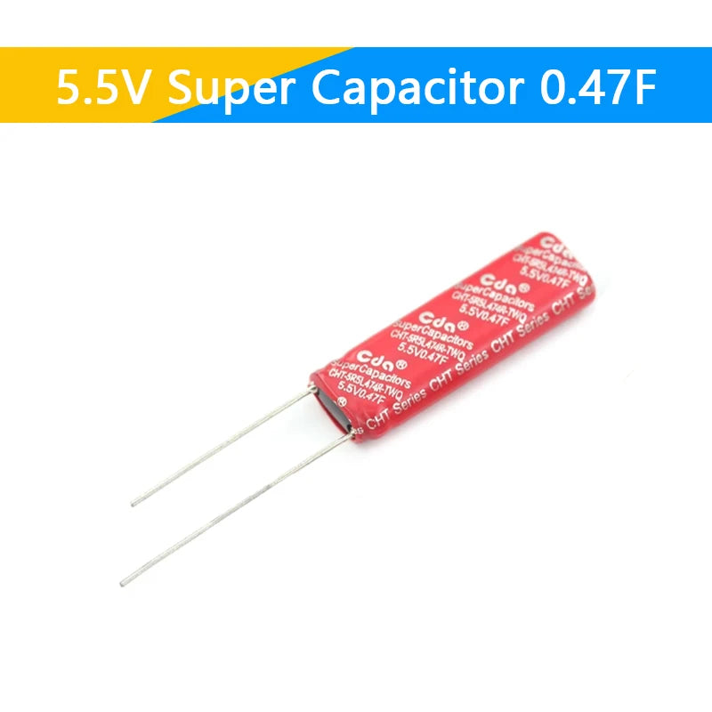 Supercapacitor Farad Tipo Combinación (0.22F-50F, 5.5V) - Unidad (Especificar Valor)