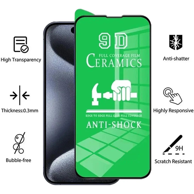 Film Cerámico Suave HD Protector Pantalla para iPhone 7/8 Plus / X/XS MAX/XR / 11-16 Pro Max/Mini (No Vidrio, 5 Unidades)