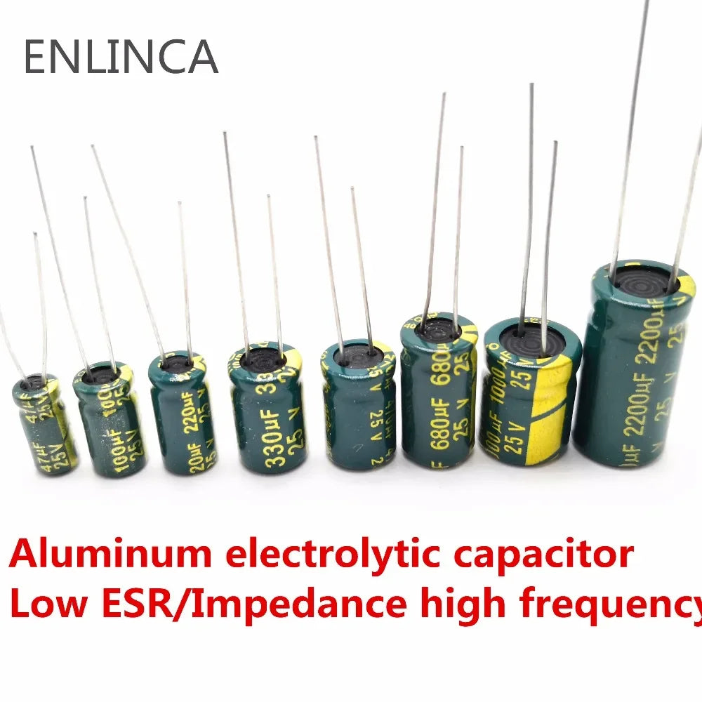 Capacitor Electrolítico Alta Frecuencia Bajo ESR (100uF-3300uF, 16V-400V) - Unidad (Especificar Valor)