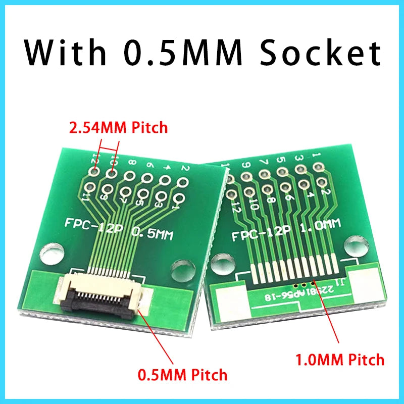 Placa Adaptadora FPC/FFC (0.5mm/1.0mm) a DIP 2.54mm (Conector Soldado, 4-60 Pines)