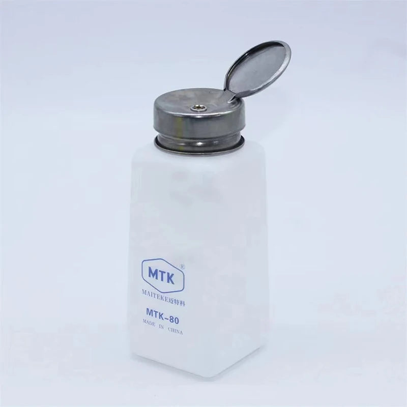 120ML 180ML 250ML Alcohol Bottle With Stainless Steel Cap Mobile Phone Maintenance Cleaning Anti Static Liquid Plastic Container
