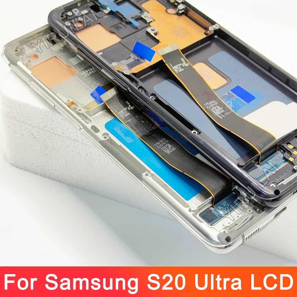 Pantalla Super AMOLED S20 Ultra para pantalla Samsung Galaxy S20 Ultra 5G pantalla Lcd pantalla táctil Digital con marco DIY