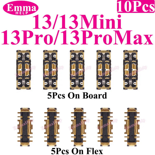 Conector FPC Batería Interno (Clip Placa) para iPhone 8/X/XS/XR/11/12/13/14/15/16 Pro Max/Plus (10 Unidades)