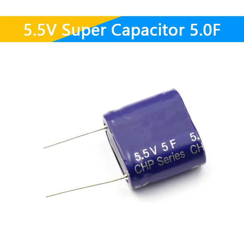 Supercapacitor Farad Tipo Combinación (0.22F-50F, 5.5V) - Unidad (Especificar Valor)