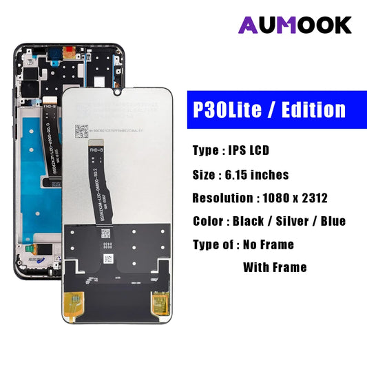 for HUAWEI P30 Lite AAA+ IPS LCD Display Touch Screen Digiziter Assembly pantalla For Huawei Nova 4e With Frame LCD Display