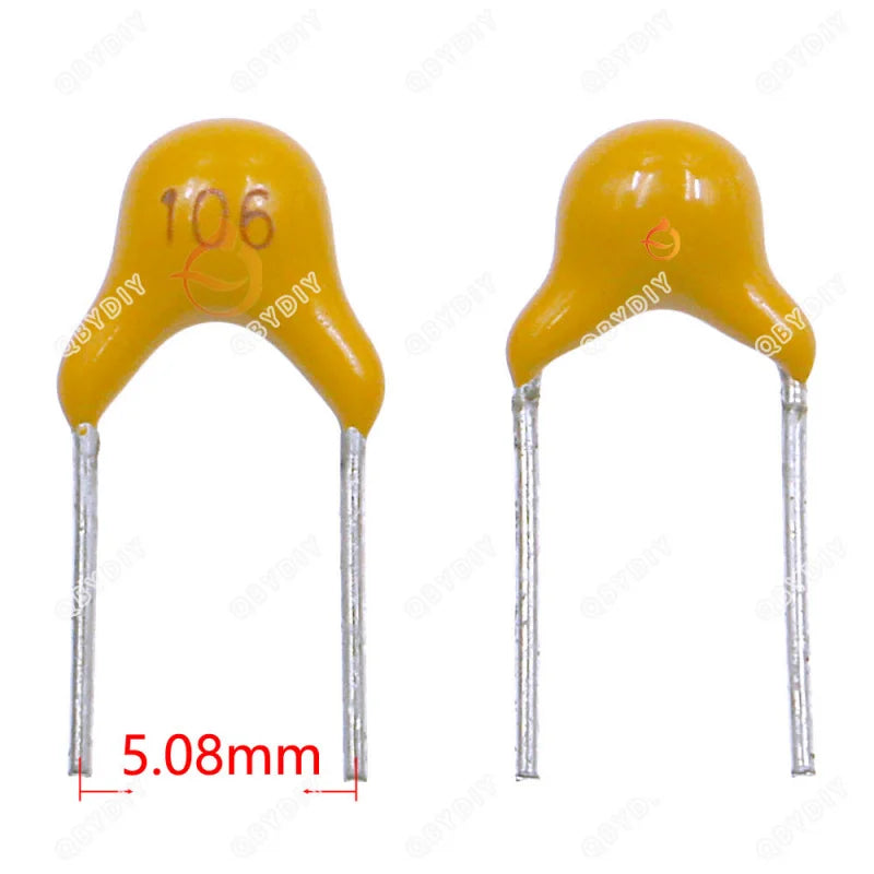 Capacitor Cerámico Multicapa (10pF-1uF, 50V, P=5.08mm) - Pack 100 Unidades (Valores Surtidos)