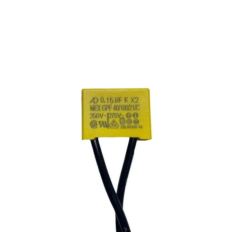 Capacitor Seguridad X2 (0.1uF-0.47uF, 275V AC) con Cable Flexible - Pack 5 Unidades (Valores Surtidos)