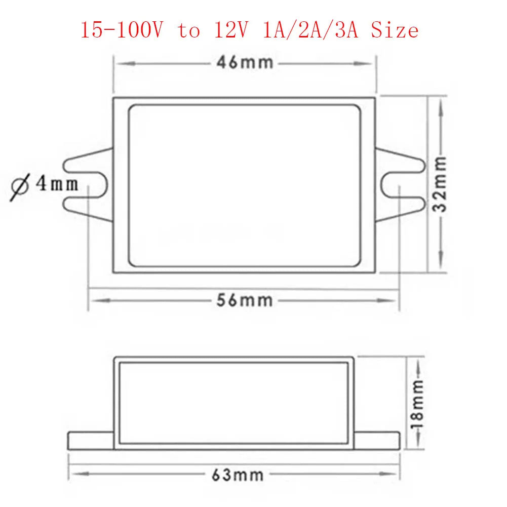 Convertidor Buck DC-DC 15V-100V a 12V (1A-10A) Step-Down Regulador Voltaje Transformador Auto