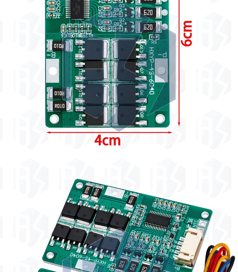 4S 3.2V/3.7V 18650 20A Lifepo4 Battery Balanced BMS board with balanced With cable