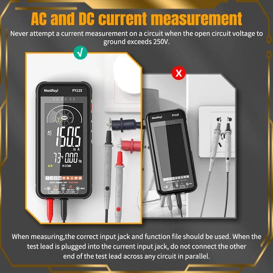 Multímetro Digital Mastfuyi FY125 Auto Rango - Tester Voltaje NCV, Diodo, Resistencia