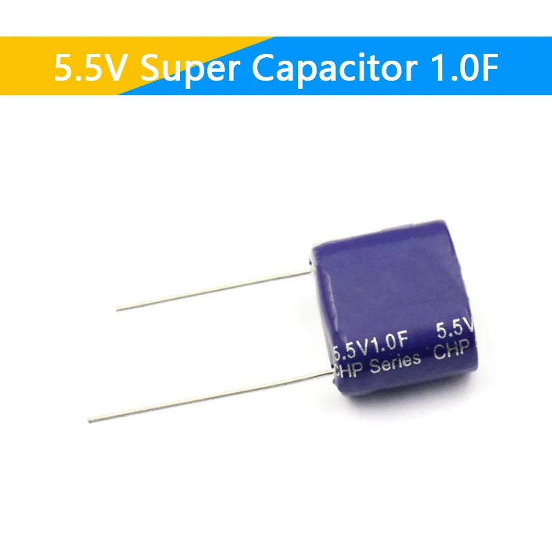 Supercapacitor Farad Tipo Combinación (0.22F-50F, 5.5V) - Unidad (Especificar Valor)