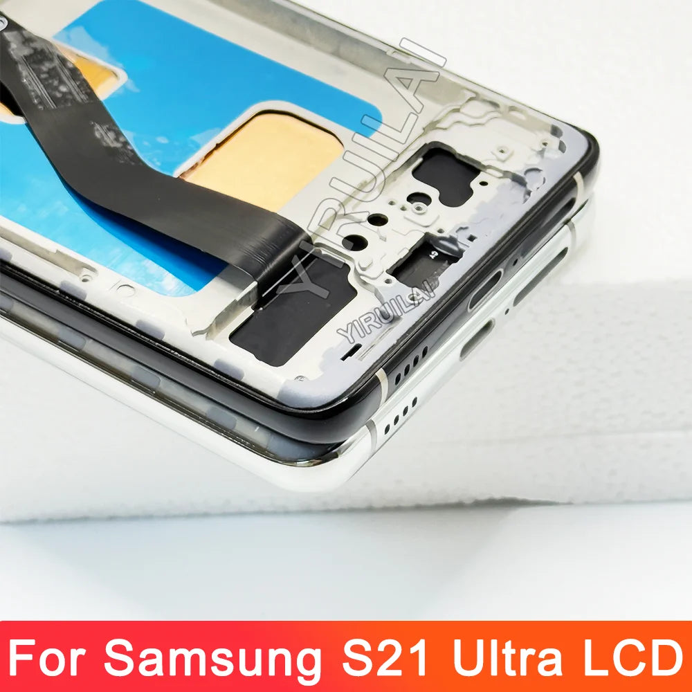 TFT S21 Ultra para Samsung S21 Ultra 5G G998B G998U G998W pantalla LCD reemplazo del ensamblaje del digitalizador de pantalla táctil