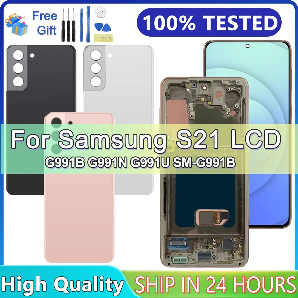 Pantalla LCD Probada con Marco para Samsung Galaxy S21 5G (Digitalizador Táctil)