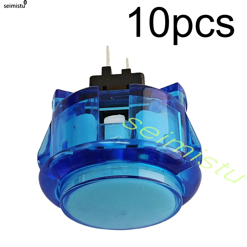 Botón Pulsador Transparente (24mm/30mm) Copia Sanwa OBS-C para Consola Videojuegos/Hitbox/Arcade PC Neo Geo (10 Unidades)