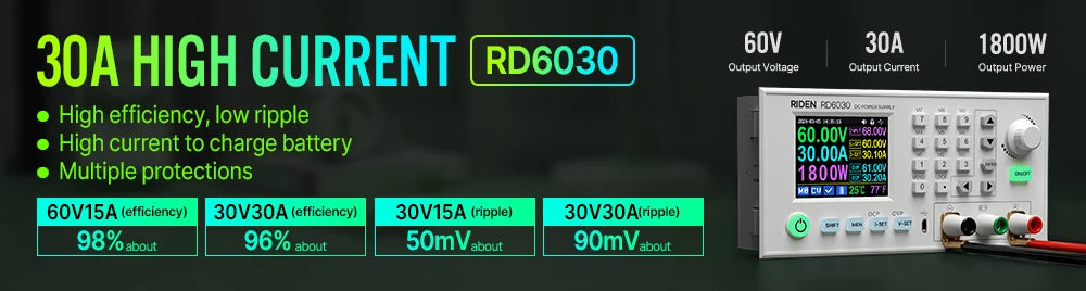 Fuente Alimentación Laboratorio RD-RK6006 / RK6006-BT DC 60V 6A Comunicación Buck Ajustable 4 Dígitos