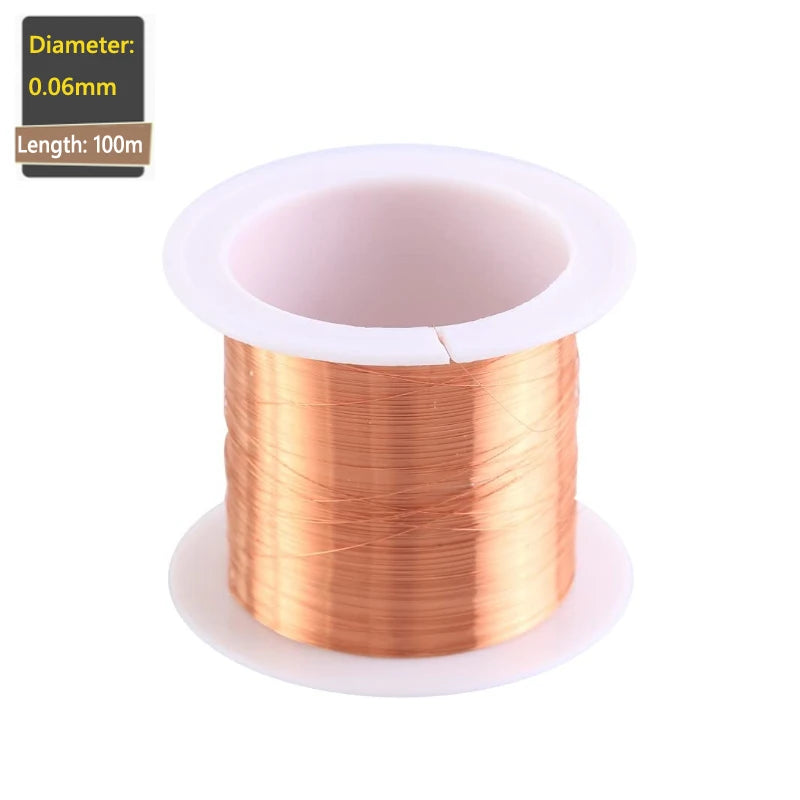Alambre Cobre Esmaltado (0.06mm - 1.2mm) para Bobinado / Imán (1-3 Rollos)