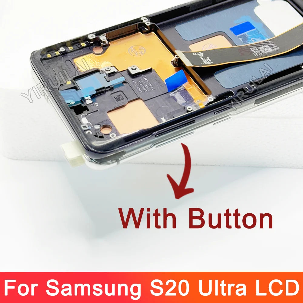 Pantalla Super AMOLED S20 Ultra para pantalla Samsung Galaxy S20 Ultra 5G pantalla Lcd pantalla táctil Digital con marco DIY