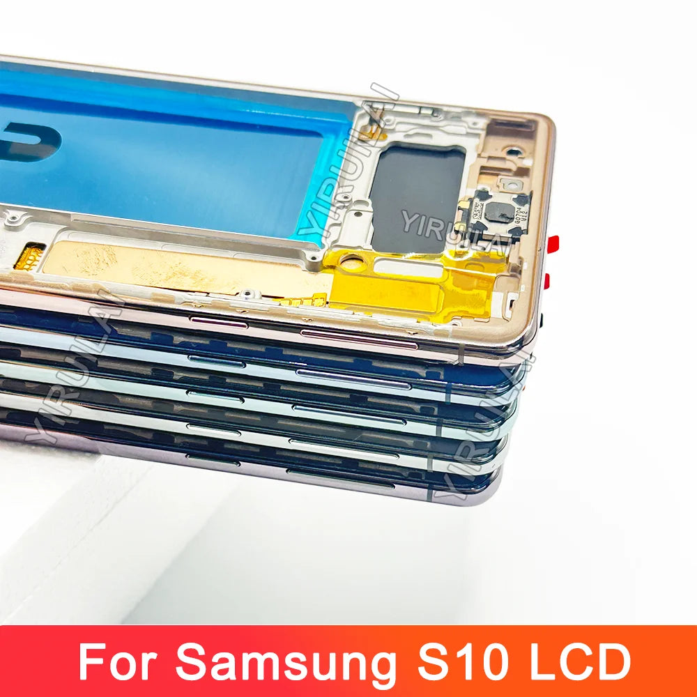 Calidad TFT para Samsung S10 SM-G973F SM-G973U SM-G973W pantalla LCD Digitalizador de pantalla táctil para Samsung S10 LCD con marco