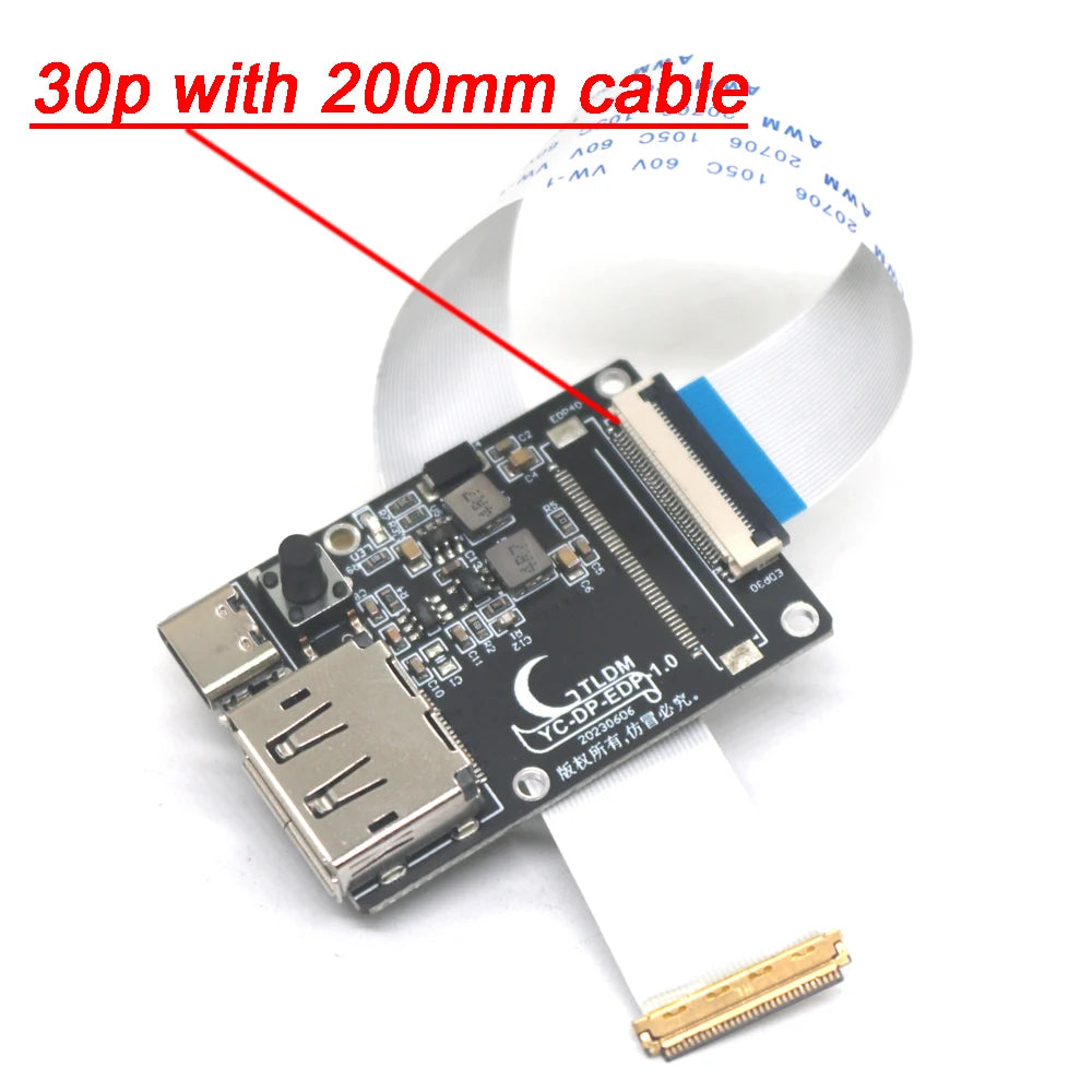 Placa Adaptador Señal DP a EDP 30pin/40pin 2K/4K/8K 2Lane/4Lane + Cable EDP