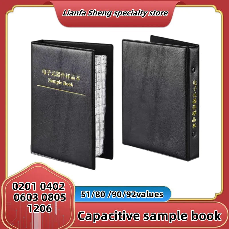 Libro Muestrario Capacitores SMD (01005-1206, 51/80/90/92 Valores x 25/50 Unidades) Chip Kit Surtido