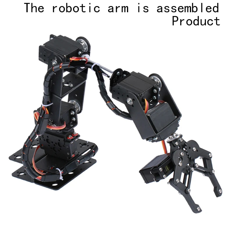 Kit Brazo Robot Mecánico Aleación Metálica 6-DOF (360°, para MG996R) Arduino Robótica Educacional Programable PS2