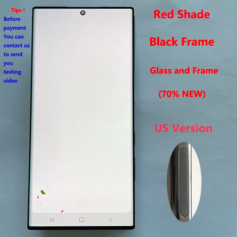 Pantalla 6.8" Super AMOLED con Marco y Digitalizador Táctil para Samsung S22 Ultra 5G (S908/S908U/S908B) (Con Defecto Estético)