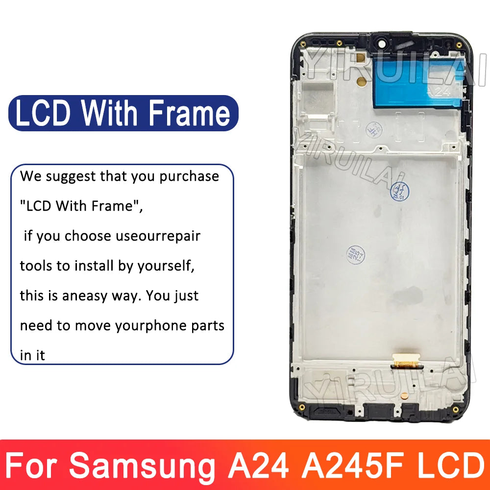 Pantalla probada A24 4G para Samsung A24 4G A245 SM-A245F SM-A245F/DS pantalla LCD reemplazo del ensamblaje del digitalizador de pantalla táctil