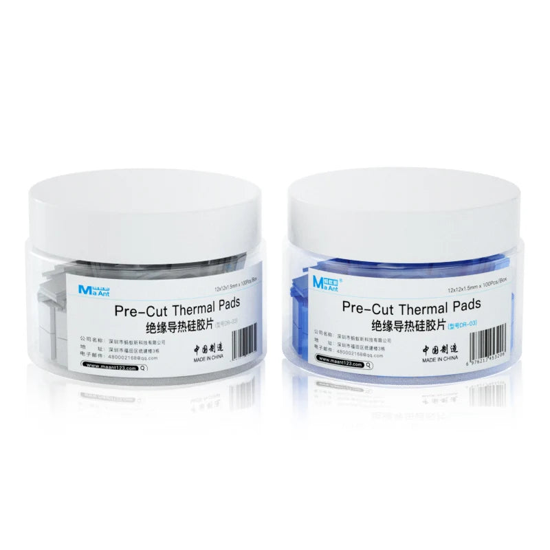 Lámina Silicona Aislante Térmica MaAnt (Alta Temperatura, Precortada) para Reparación Motherboard/CPU/IC/GPU (100 Unidades)