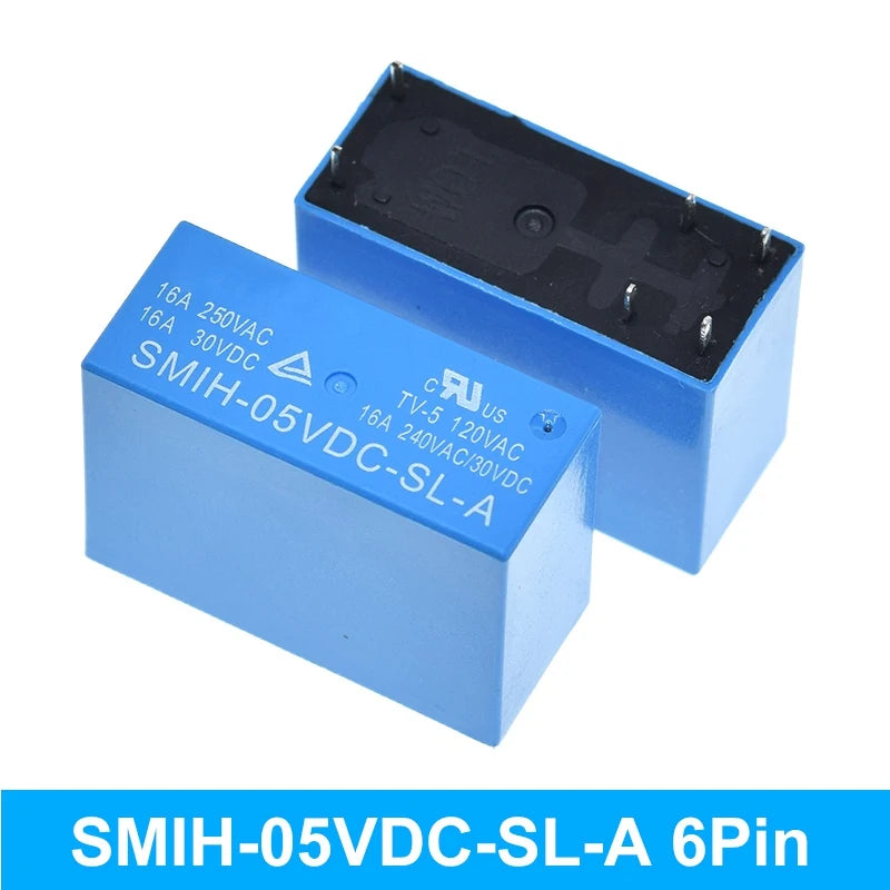 Relé Potencia SMIH 6/8-Pin 16A 250V - Bobina (5V/12V/24V DC) Contacto SL-A/SL-C - Lote 1 Pieza
