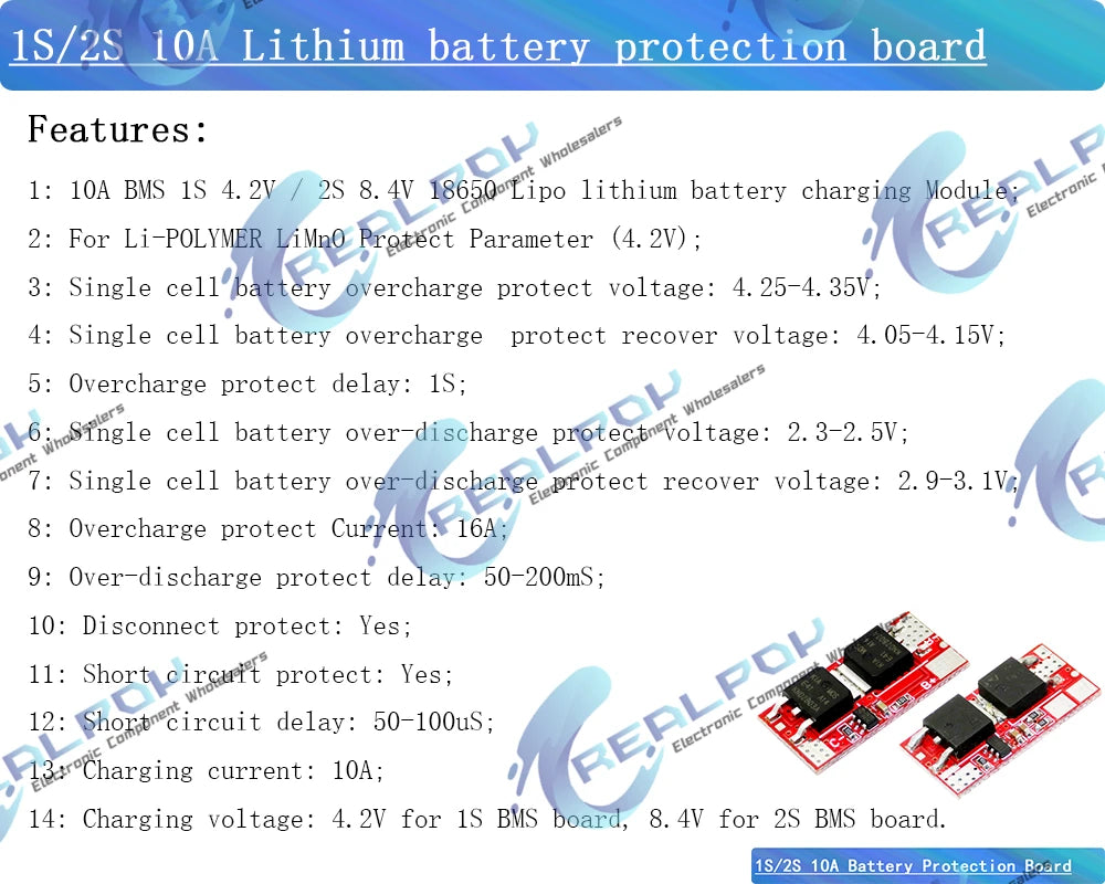 2S 2A 3A 4A 5A 8A 10A 13A 20A 7.4V 8.4V Li-ion 18650 Lithium battery protection board / BMS board Standard / Balance