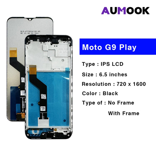 G9 Play IPS LCD for Motorola G9 Play LCD Display Touch Screen Digiziter Assembly pantalla For Moto G9Play With Frame LCD Display