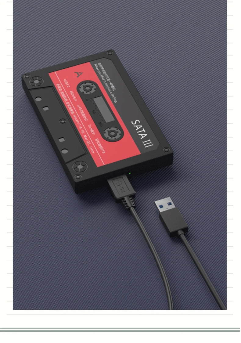Carcasa Externa UTHAI T46 USB 3.0 SATA (5Gbps, UASP) para Disco Duro HDD/SSD 2.5" Cinta para PC/Notebook