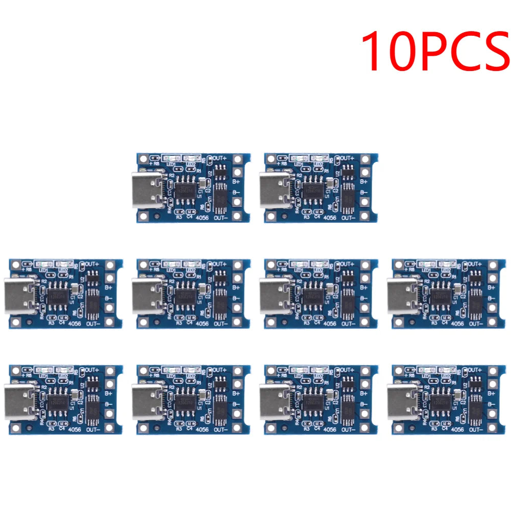 1-10pcs Type-c Micro / TYPE C 5V 1A 18650 TP4056 Lithium Battery Charger Module Charging Board With Protection Dual Functions 1A