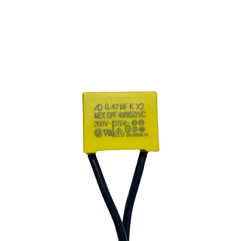 Capacitor Seguridad X2 (0.1uF-0.47uF, 275V AC) con Cable Flexible - Pack 5 Unidades (Valores Surtidos)