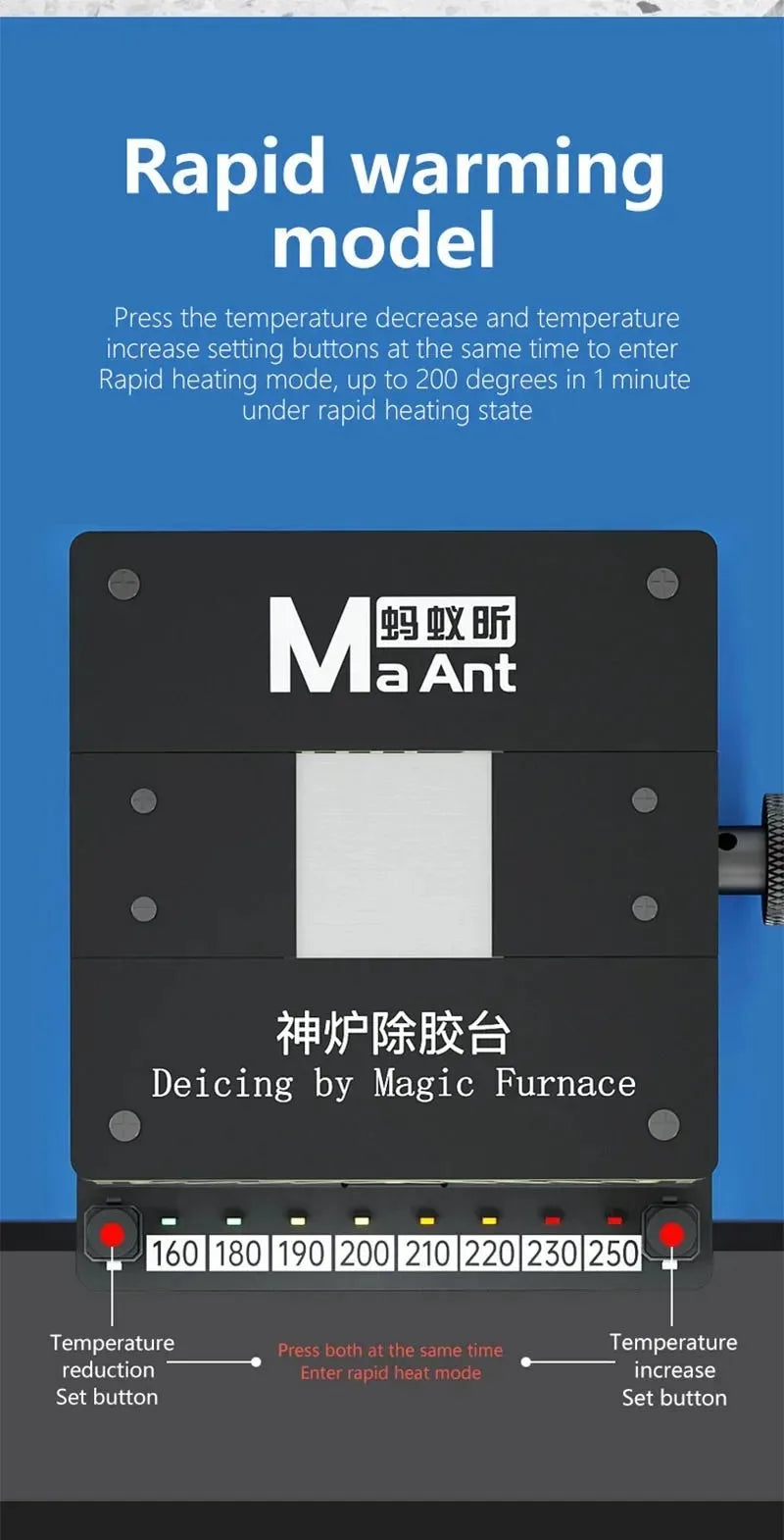 Maant SL-2 Mini Universal Adjustable Temperature CPU Heating Platform for Chip CPU Glue Removal Solder Removal BGA Reballing