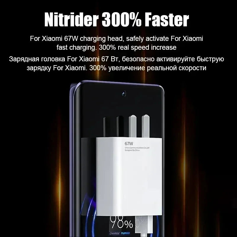 Cargador Xiaomi Original 67W Carga Rápida GaN USB-C PD (EU/US/UK) + Cable USB-C