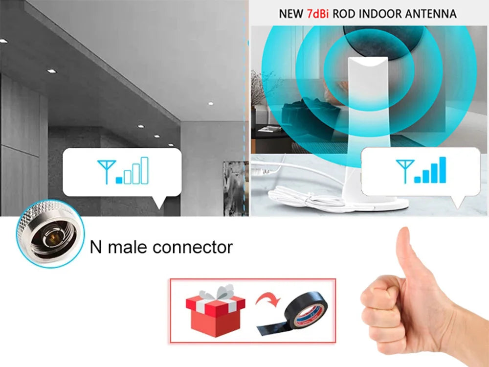 Amplificador Señal Celular 5 Bandas 2G/3G/4G LTE Repetidor 700/1700/1900/2600 MHz