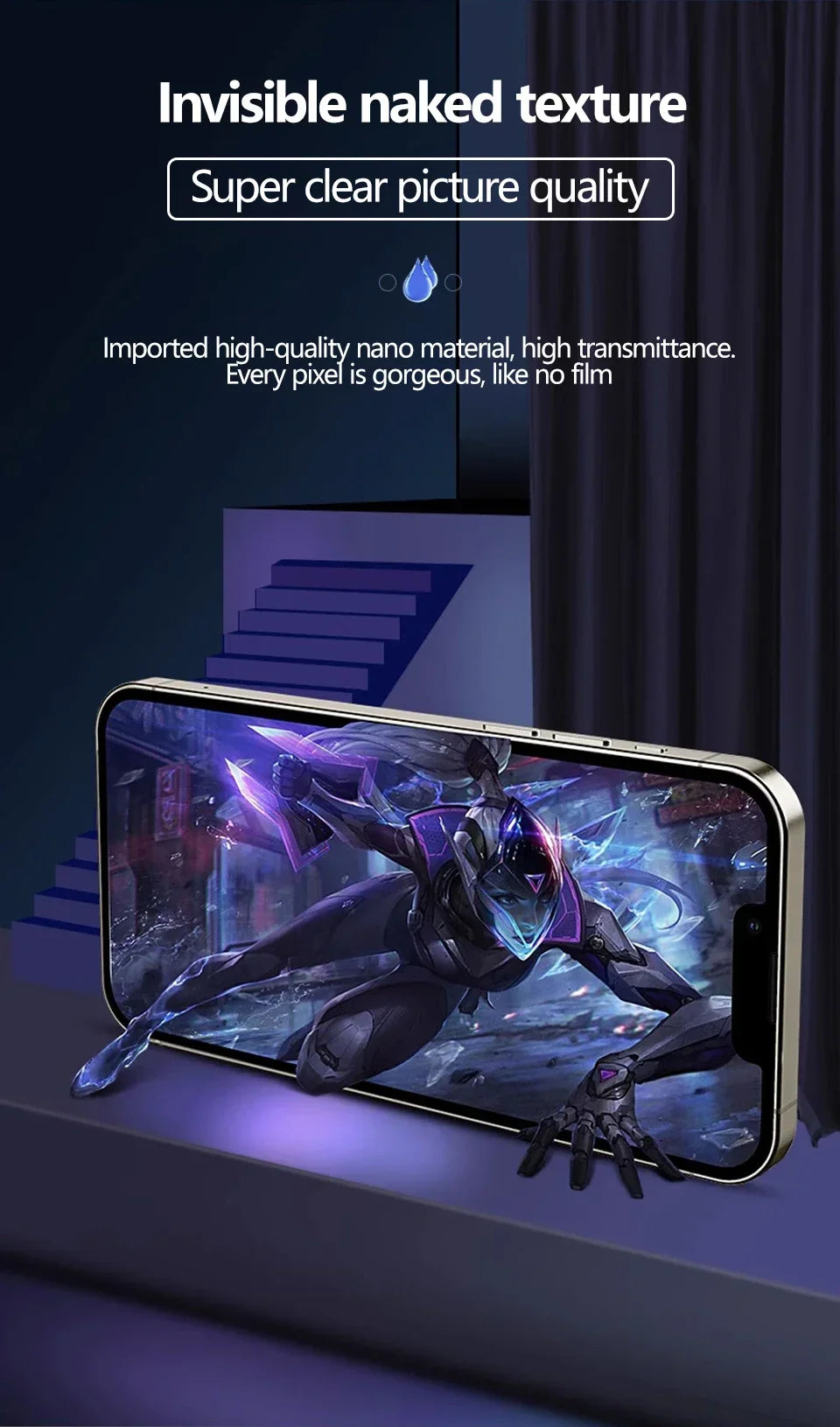 Film Hidrogel Cobertura Completa Protector Pantalla para iPhone 7/8 Plus / X/XR/XS Max / 11-16 Pro Max (Pack 5 Unidades)