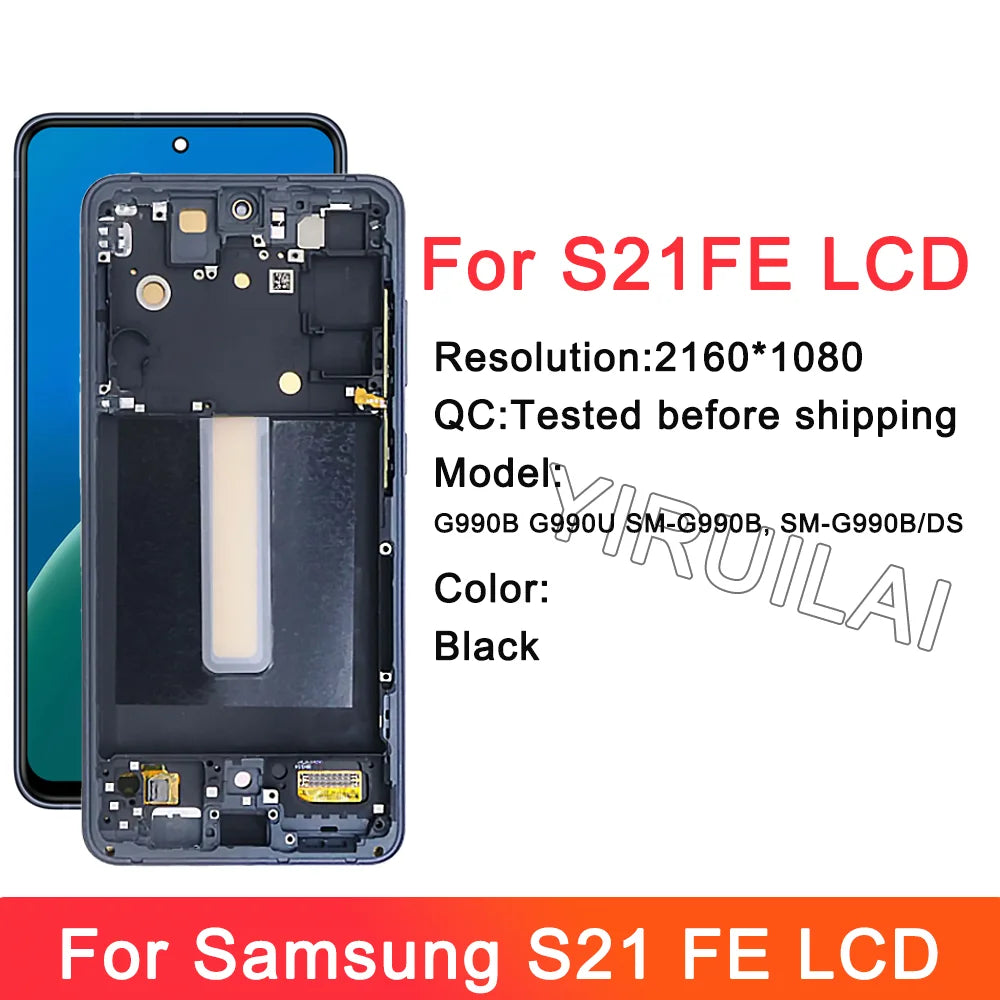 Pantalla TFT LCD con Marco y Digitalizador Táctil para Samsung Galaxy S21 FE 5G (G990B/G990U) (Probada)