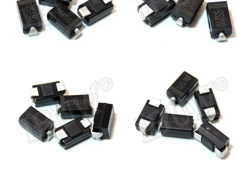 Diodo Rectificador Schottky SMD DO-214AC - Varios Tipos (M1-M7, SS12-SS36, US1M, RS2M, ES1D) - Lote 100 Piezas