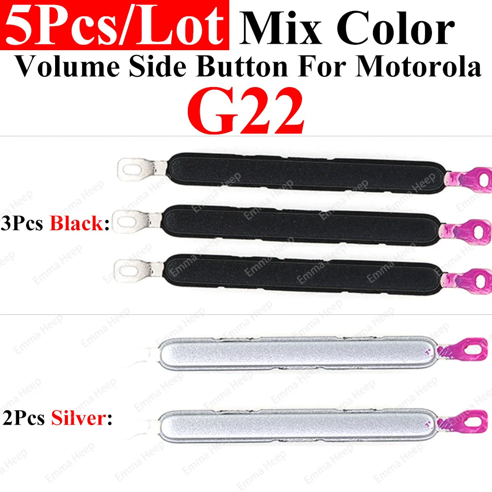 5set Power Volume Side Button Key For Motorola Moto G23 G22 G20 G13 G10 G9 G7 Plus G8 Power Lite Volume Button Power ON OFF