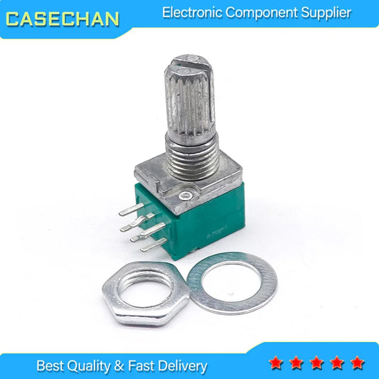 5pcs/lot Special audio amplifier high precision 10% double potentiometer RK097G A20K A50K A100K handle length 15MM flower axis