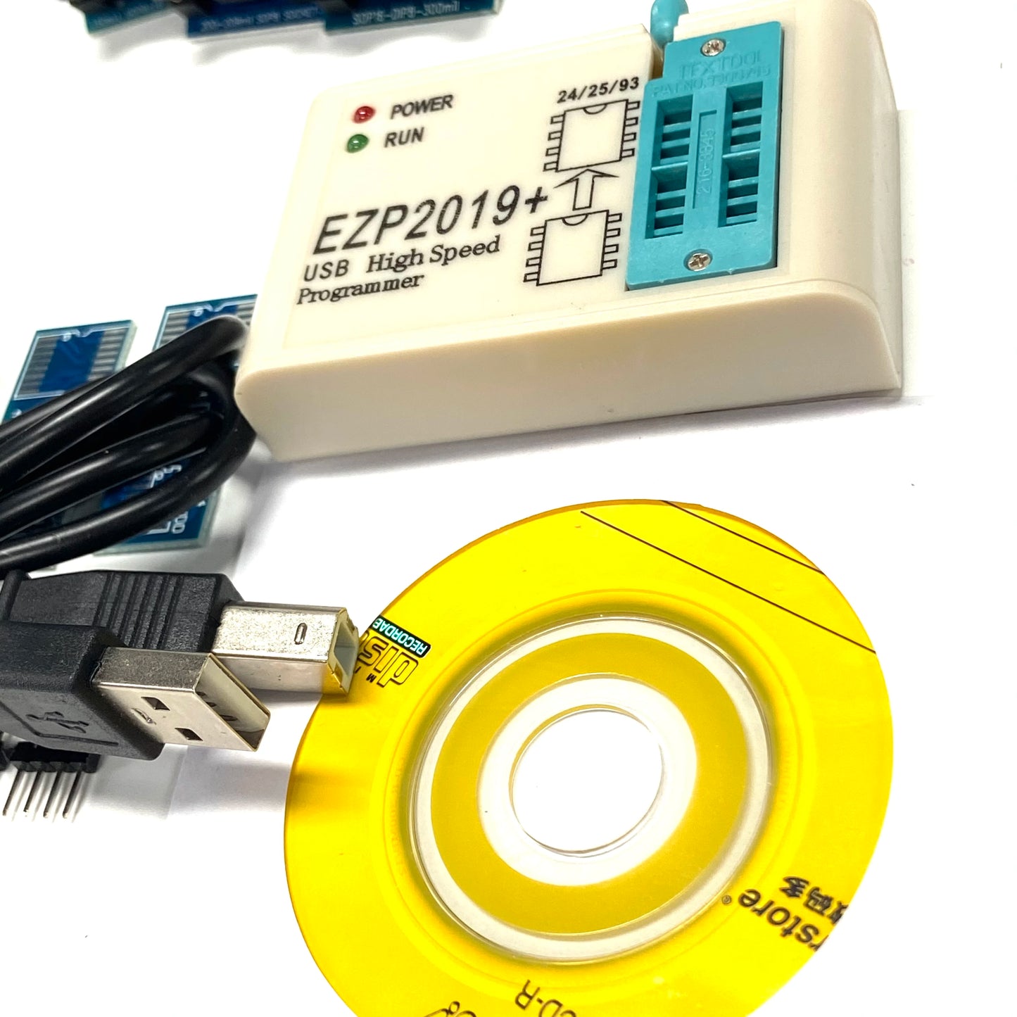 Kit Programador USB SPI Alta Velocidad EZP2019 + 5 Sockets Full Set para EEPROM 24/25/93, Flash 25 BIOS Chip