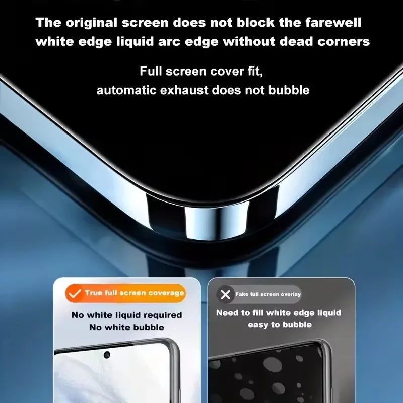 Protector de pantalla de fácil instalación sin polvo con revestimiento oleofóbico para Samsung Galaxy S25 S24 S21 S22 S23 Ultra Plus, 3 uds.