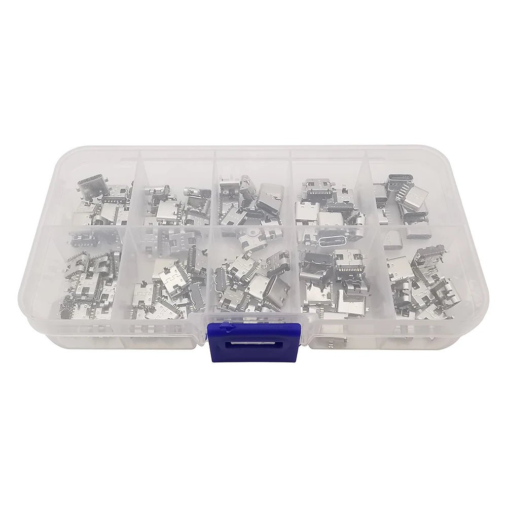 Conector Socket Carga USB Hembra Tipo C (6 Pines/16 Pines) para Soldadura PCB DIY Reparación Adaptador Jack (Caja 100 Unidades)