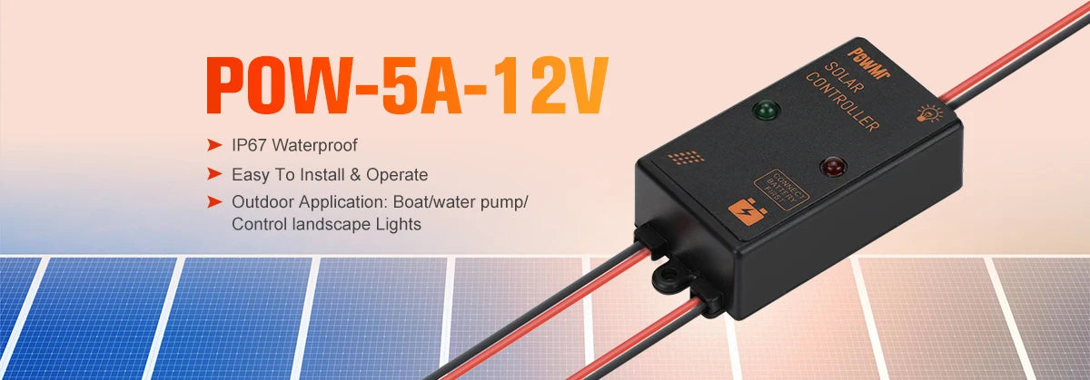 Choice MPPT 5A 10A Solar Charge Controller 6V/12V/24V Auto Adapt Regulator Solar Panel Waterproof IP57 IP68 Can Work for 24H