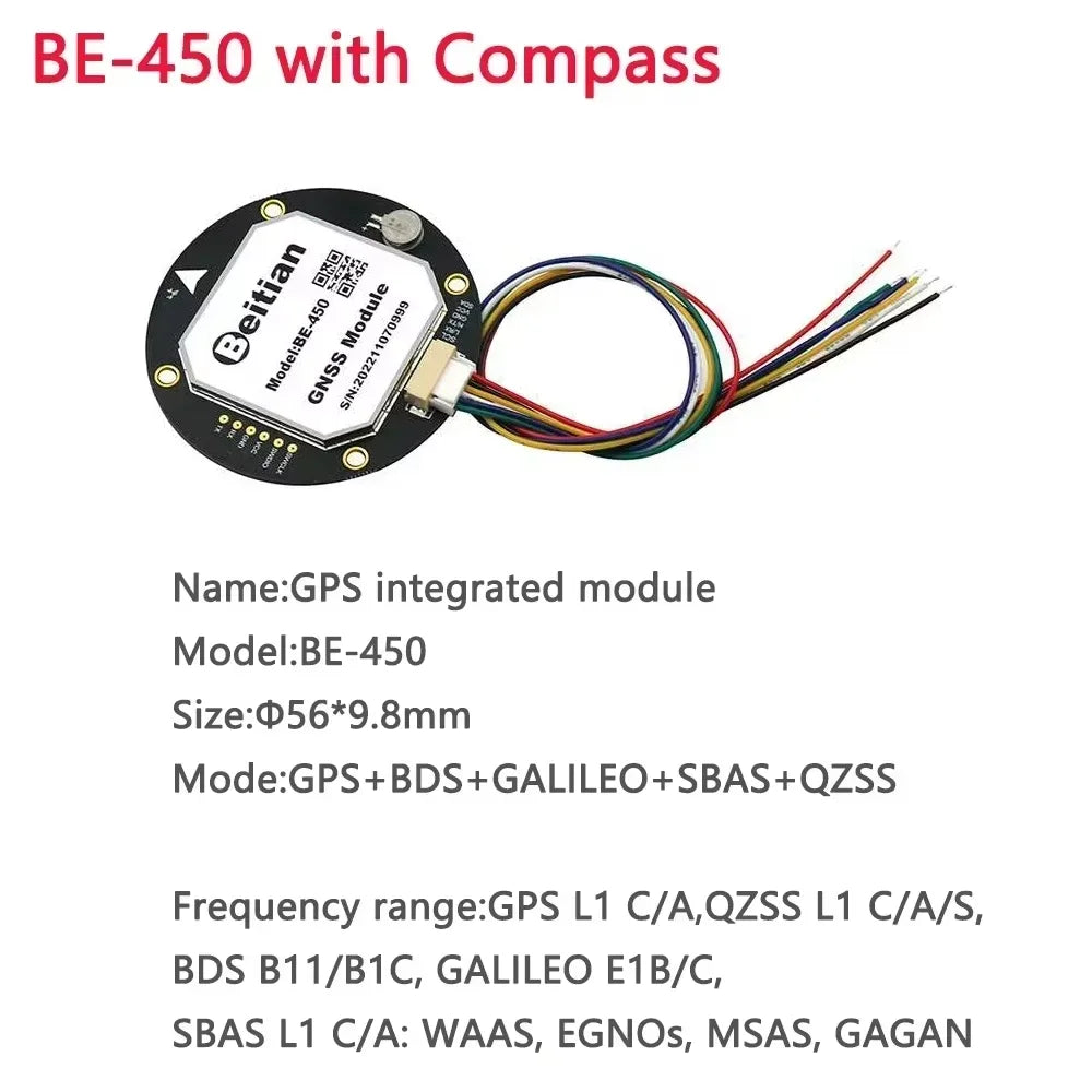 Módulo GPS Beitian UBX M10 (BE-180/BE-220/BE-250/BE-250Q/BE-280/BE-450/BE-880/BE-880Q) con Antena GNSS Bajo Consumo