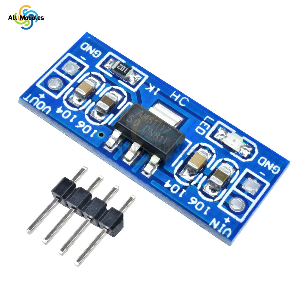 Módulo Convertidor Buck AMS1117 SMD DC-DC 4.75-12V a 1.2V/1.5V/1.8V/2.5V/3.3V/5.0V Step-Down para Arduino